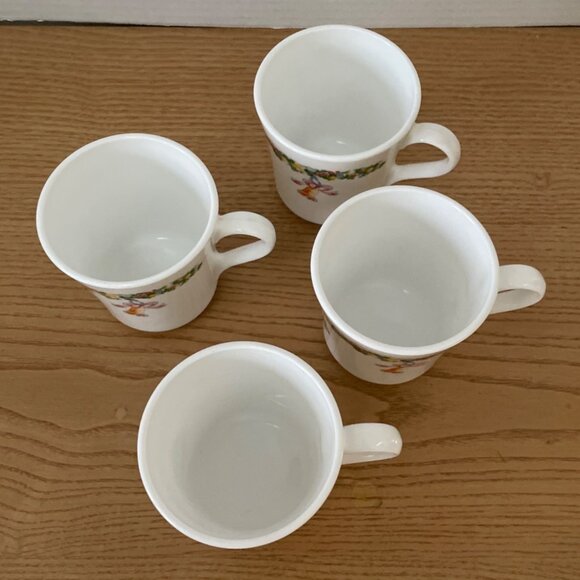 Vtg Corning Corelle Christmas Joy Coffee Mugs Cups Candy Cane Wreath Bell 1990s - Picture 4 of 7